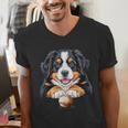 Baseball Dog Men & Women Men's V-Neck T-Shirt
