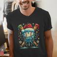 Baseball Drip Boys Youth Santa Christmas Baseball Men's V-Neck T-Shirt