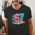 Baseball Drip Ice Cream 67 Graffiti Splash Melt Men's V-Neck T-Shirt Baseball Drip Ice Cream 67 Graffiti Splash Melt Men's V-Neck T-Shirt
