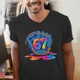 Baseball Drip Ice Cream 67 Lifestyle 101 Men's V-Neck T-Shirt Baseball Drip Ice Cream 67 Lifestyle 101 Men's V-Neck T-Shirt