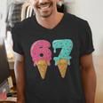 Baseball Drip Ice Cream 67 Baseball Men's V-Neck T-Shirt Baseball Drip Ice Cream 67 Baseball Men's V-Neck T-Shirt