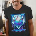 Baseball Drip Ice Cream Blue Glow Melt Ball Graphic Men's V-Neck T-Shirt Baseball Drip Ice Cream Blue Glow Melt Ball Graphic Men's V-Neck T-Shirt