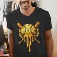 Baseball Drip Ice Cream Camo Cool Men's V-Neck T-Shirt