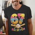 Baseball Drip Ice Cream Number 67 Player Lifestyle Men's V-Neck T-Shirt
