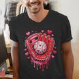 Baseball Drip Ice Cream Sprinkles Valentines Day Baseball Men's V-Neck T-Shirt Baseball Drip Ice Cream Sprinkles Valentines Day Baseball Men's V-Neck T-Shirt