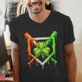 Baseball Drip Ice Cream St Patricks Day Shamrock Men's V-Neck T-Shirt Baseball Drip Ice Cream St Patricks Day Shamrock Men's V-Neck T-Shirt