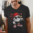 Baseball Drip Ice Cream Valentine’s Day Boys Kids Men's V-Neck T-Shirt Baseball Drip Ice Cream Valentine’s Day Boys Kids Men's V-Neck T-Shirt
