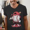Baseball Drip Icecream Boy Kids Valentine Men's V-Neck T-Shirt