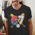 Baseball Drip Number 67 Player 67th Birthday Meme Men's V-Neck T-Shirt Baseball Drip Number 67 Player 67th Birthday Meme Men's V-Neck T-Shirt