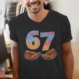 Baseball Drip Number 67 Player Six Seven Meme Men's V-Neck T-Shirt