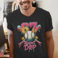 Baseball Drip Number 67 Player Sport For Men Women Kids Men's V-Neck T-Shirt