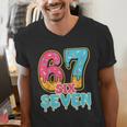 Baseball Drip Number 67 Player Trendy 6 7 Meme Men's V-Neck T-Shirt Baseball Drip Number 67 Player Trendy 6 7 Meme Men's V-Neck T-Shirt