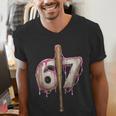 Baseball Drip Number 67 Sports Player Six Seven Meme Fan Men's V-Neck T-Shirt Baseball Drip Number 67 Sports Player Six Seven Meme Fan Men's V-Neck T-Shirt