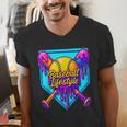 Baseball Drip Outfit Boys Ice Cream Drip Baseball Lifestyle Men's V-Neck T-Shirt Baseball Drip Outfit Boys Ice Cream Drip Baseball Lifestyle Men's V-Neck T-Shirt