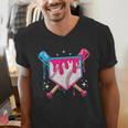 Baseball Drip Purple Glove Respect The Drip Youth Boys Girls Men's V-Neck T-Shirt