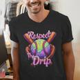 Baseball Drip Respect The Drip Purple Ice Cream Sprinkles Men's V-Neck T-Shirt
