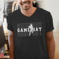 Baseball Game Day Team Sport Player Coach Batter Family Fans Men's V-Neck T-Shirt Baseball Game Day Team Sport Player Coach Batter Family Fans Men's V-Neck T-Shirt