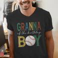 Baseball Granna Of The Birthday Boy Family Matching Men's V-Neck T-Shirt