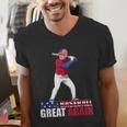 Make Baseball Great Again Donald Trump Baseball Men's V-Neck T-Shirt Make Baseball Great Again Donald Trump Baseball Men's V-Neck T-Shirt