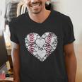 Baseball Heart Love Game Sports Fan Game Day Men's V-Neck T-Shirt Baseball Heart Love Game Sports Fan Game Day Men's V-Neck T-Shirt