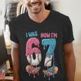 Baseball Ice Cream I Was 6 Now I'm 7 67 Birthday Boy Men's V-Neck T-Shirt Baseball Ice Cream I Was 6 Now I'm 7 67 Birthday Boy Men's V-Neck T-Shirt