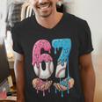 Baseball Ice Cream Drip 67 Hands Six Seven Boys Men's V-Neck T-Shirt Baseball Ice Cream Drip 67 Hands Six Seven Boys Men's V-Neck T-Shirt