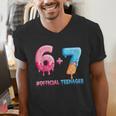 Baseball Ice Cream Drip 67 Official Teenager 13th Birthday Men's V-Neck T-Shirt Baseball Ice Cream Drip 67 Official Teenager 13th Birthday Men's V-Neck T-Shirt