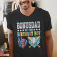 Baseball Ice Cream Drip Bonus Dad Of The Birthday Boy Men's V-Neck T-Shirt Baseball Ice Cream Drip Bonus Dad Of The Birthday Boy Men's V-Neck T-Shirt