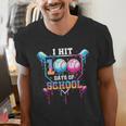 Baseball Ice Cream Drip I Hit 100 Days Of School Boys Kids Men's V-Neck T-Shirt