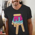 Baseball Ice Cream Drip Home Plate Glove Respect Drip 2 Side Men's V-Neck T-Shirt Baseball Ice Cream Drip Home Plate Glove Respect Drip 2 Side Men's V-Neck T-Shirt