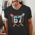 Baseball Ice Cream Drip Number 67 Player Six Seven Meme 6 7 Men's V-Neck T-Shirt Baseball Ice Cream Drip Number 67 Player Six Seven Meme 6 7 Men's V-Neck T-Shirt