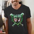 Baseball Ice Cream Drip Number 67 Six Seven Meme Christmas Men's V-Neck T-Shirt Baseball Ice Cream Drip Number 67 Six Seven Meme Christmas Men's V-Neck T-Shirt