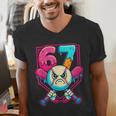 Baseball Ice Cream Drip Number 67 Six Seven Meme 67 Men's V-Neck T-Shirt Baseball Ice Cream Drip Number 67 Six Seven Meme 67 Men's V-Neck T-Shirt
