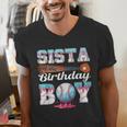 Baseball Ice Cream Drip Sista Of The Birthday Boy Men's V-Neck T-Shirt Baseball Ice Cream Drip Sista Of The Birthday Boy Men's V-Neck T-Shirt