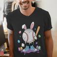 Baseball Ice Cream Drip Youth Boys Cute Easter Sports Men's V-Neck T-Shirt