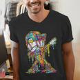 Baseball Ice Cream Dripping Dabbing Baseball Drip Men's V-Neck T-Shirt Baseball Ice Cream Dripping Dabbing Baseball Drip Men's V-Neck T-Shirt