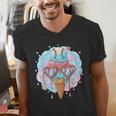 Baseball Ice Cream Heart Sunglasses Youth Boys Valentine Men's V-Neck T-Shirt