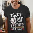 Baseball Jersey Number 13 That's My Brother Out There Men's V-Neck T-Shirt Baseball Jersey Number 13 That's My Brother Out There Men's V-Neck T-Shirt