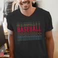 Baseball Layered Text Team Player Coach Youth Men's V-Neck T-Shirt Baseball Layered Text Team Player Coach Youth Men's V-Neck T-Shirt