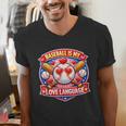 Baseball Is My Love Language Valentine Men's V-Neck T-Shirt