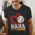 Baseball Nana Baseball Heart Family Matching Men's V-Neck T-Shirt Baseball Nana Baseball Heart Family Matching Men's V-Neck T-Shirt