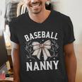 Baseball Nanny Baseball Coquette Bow Men's V-Neck T-Shirt Baseball Nanny Baseball Coquette Bow Men's V-Neck T-Shirt