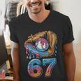 Baseball Player 67 Number 67th Sports Ice Cream Drip Men's V-Neck T-Shirt