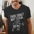 Baseball Player Catcher Thou Shalt Not Steal Coach Baseball Men's V-Neck T-Shirt