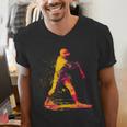 Baseball Player Men's V-Neck T-Shirt
