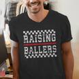 Baseball Player Raising Ballers Game Day Respect The Drip Men's V-Neck T-Shirt