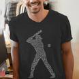 Baseball Player Typography Word Art Men's V-Neck T-Shirt
