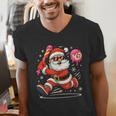 Baseball Santa 67 Baseball Christmas Pajamas Xmas Men Boy 67 Men's V-Neck T-Shirt