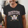 Baseball Shamrock Boston Massachusetts St Patrick’s Day Men's V-Neck T-Shirt
