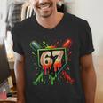 Baseball Six Seven 67 Meme Ice Cream Drip Xmas Men Women Men's V-Neck T-Shirt Baseball Six Seven 67 Meme Ice Cream Drip Xmas Men Women Men's V-Neck T-Shirt